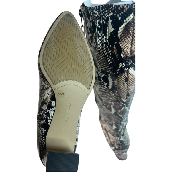 Alex Marie Pamilla Snake Boots 8.5 brown leather in Tall knee high New in box - Picture 4 of 14